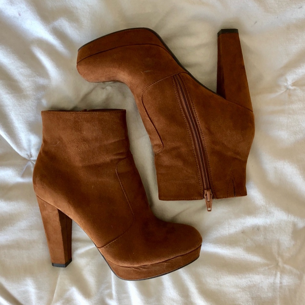 Suade high heel booties